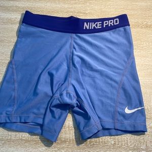 Nike pro shorts blue